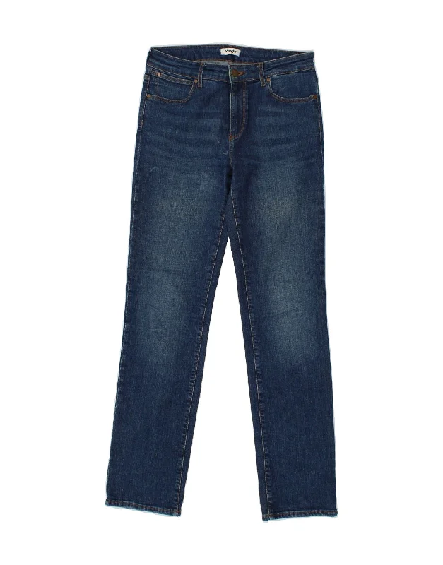 WRANGLER Womens Straight Jeans W28 L32 Blue Cotton Casual Light Wash Jeans