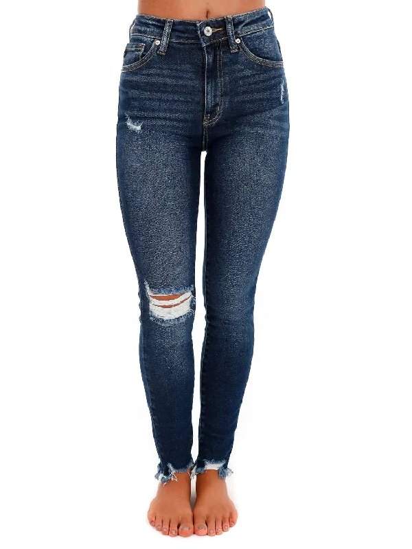 Wrong Timing High Rise Ankle Skinny Jean In Dark Wash Comfortable Jogger Style Jeans Wrong Timing High Rise Ankle Skinny Jean In Dark Wash Comfortable Jogger Style Jeans