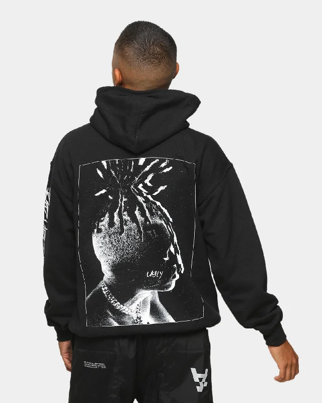 XXXtentacion Men's Bad Vibes Hoodie Black Hoodie with Hem Patch Decorative Personalized XXXtentacion Men's Bad Vibes Hoodie Black Hoodie with Hem Patch Decorative Personalized