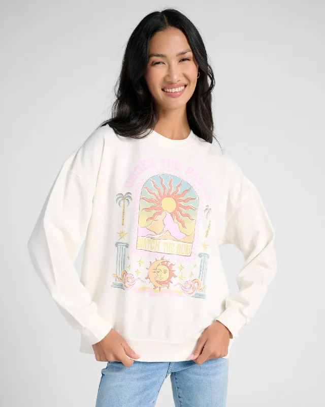 Under the Palms Sweatshirt Hoodie with High Neck Warm Protective