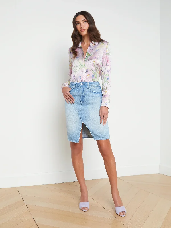 3412YROp L'AGENCE Tylee Jean Skirt relaxed fit skirt