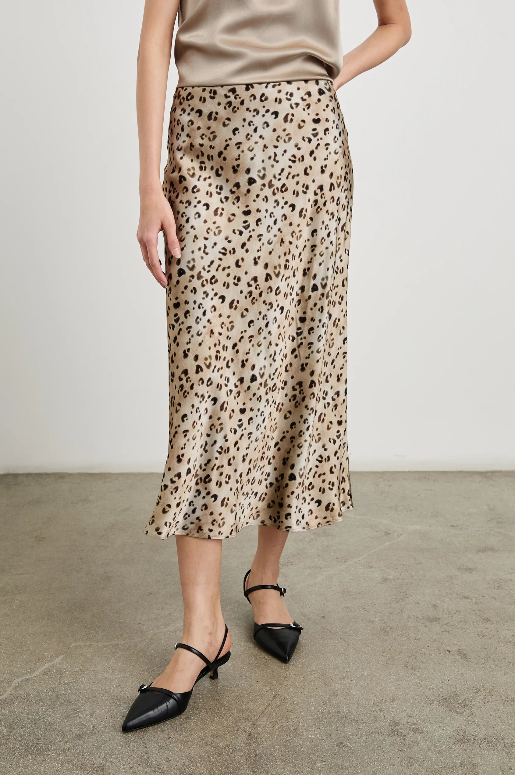 Anya Skirt ~ Champagne Leopard chiffon skirt floaty