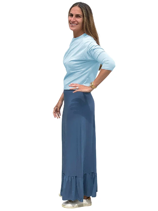 Baby-O Bottom Ruffle Long Skirt leather skirt modern