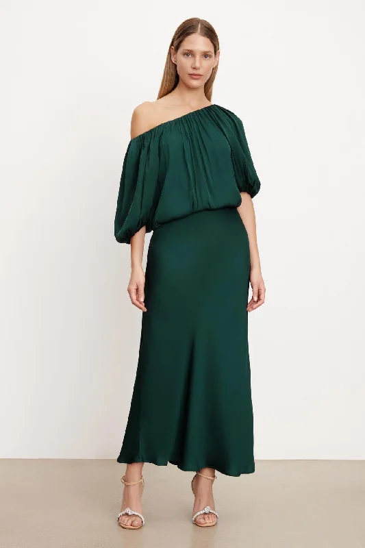 CADENCE SATIN MAXI SKIRT corduroy skirt durable