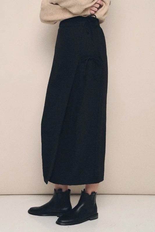 Carter Wrap Tie Skirt Black lace skirt delicate