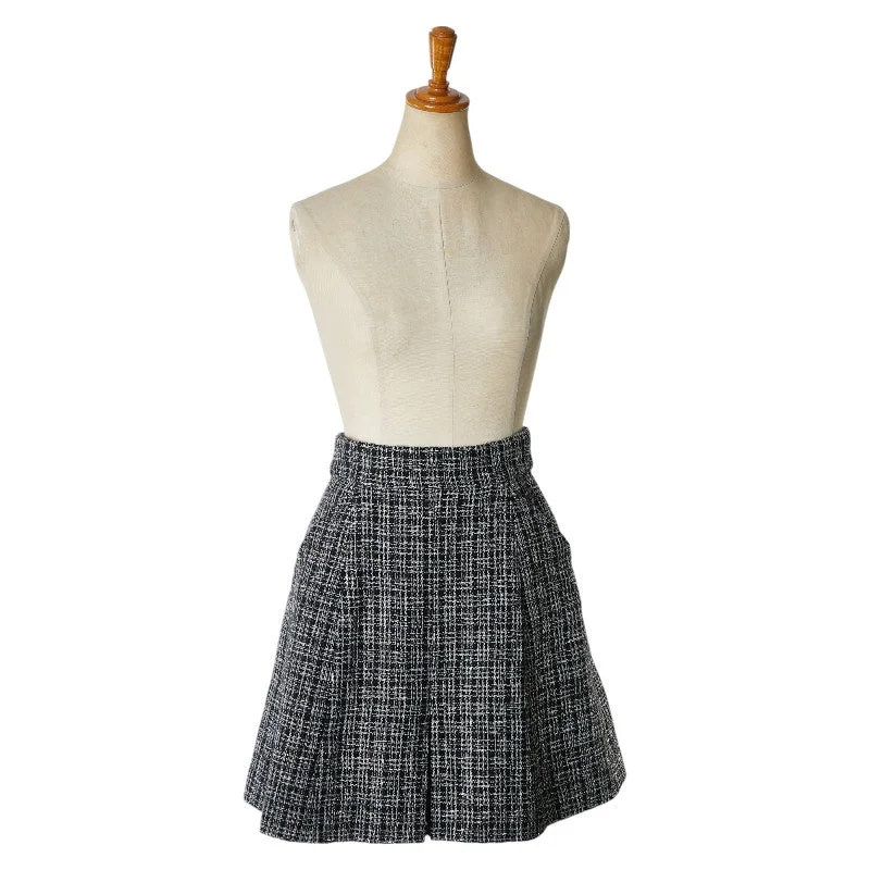 Chanel Tweed Skirt Cotton Acetate Silk wool skirt warm