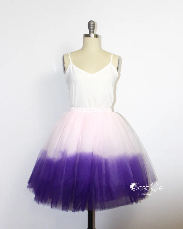 Clarisa Ombre Tulle Skirt - Custom Dyed wool skirt thick