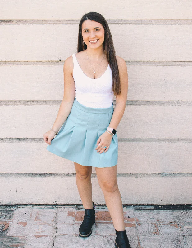 Coming Back For You Mini Skirt - Periwinkle corduroy skirt durable