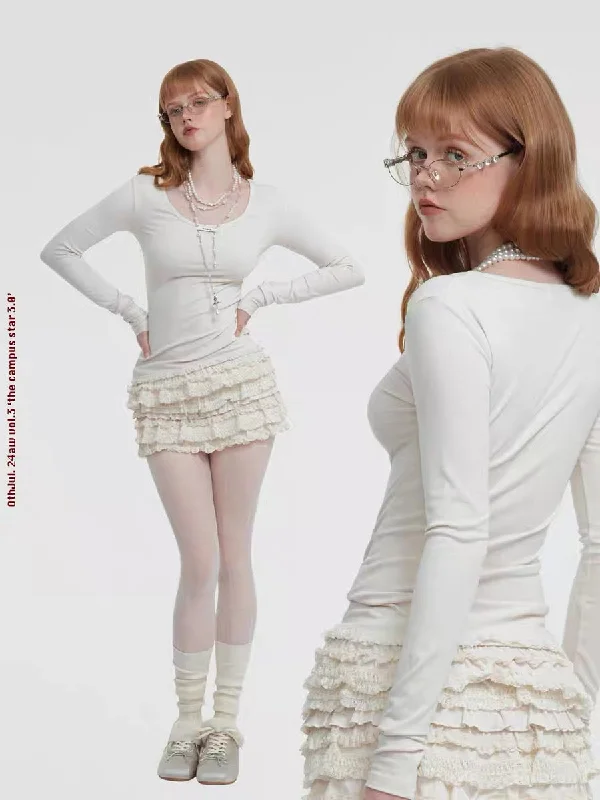 [Customizable] Coquette Sweetheart White Sweatshirts and Skirt Set denim skirt stylish