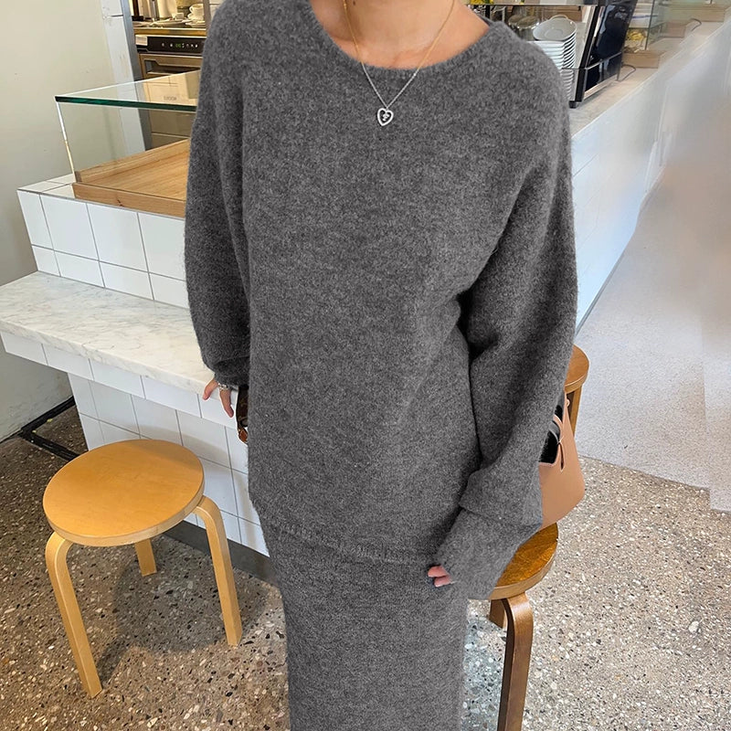 Darcy Backless Knit Skirt Set linen skirt light