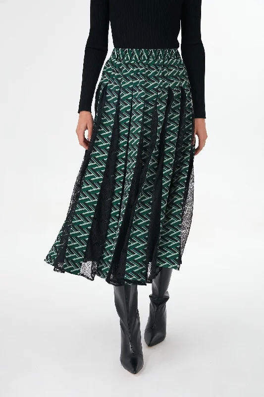 Emerald Geo Marlow Skirt breathable skirt fabric