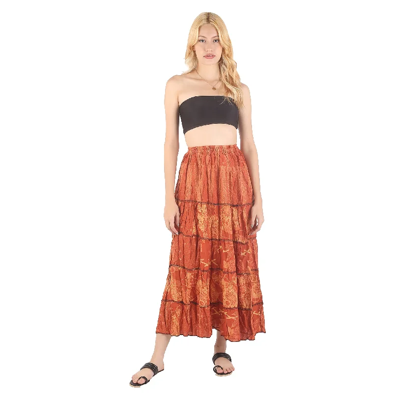 Floral Classic Women Skirts in Orange SK0067 020098 04 corduroy skirt cozy