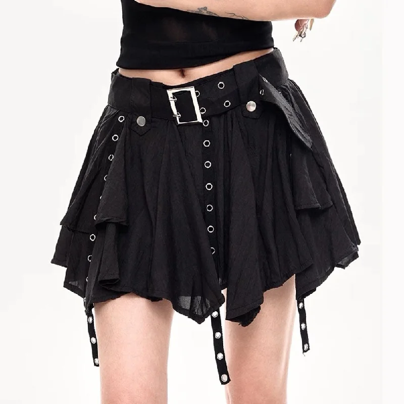 Grunge Sleaze Layered Mini Skirt high waist skirt