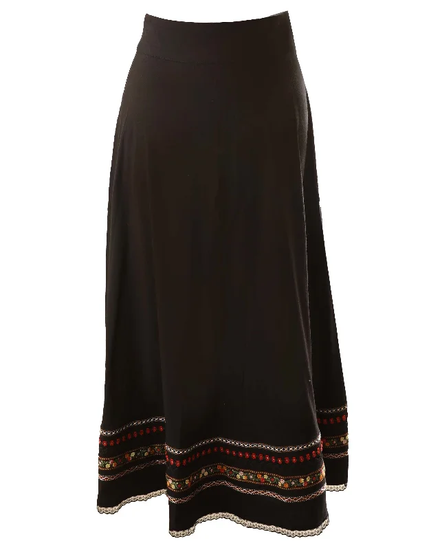 Hev Black Ribbon Detail Skirt leather skirt durable