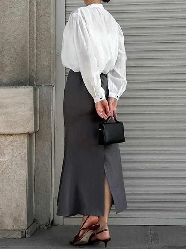 High Waist Solid Color Mermaid Skirt seamless skirt comfort