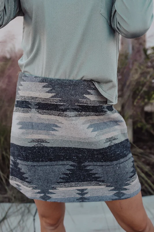 Incredible Sights Aztec Mini Skirt wool skirt warm