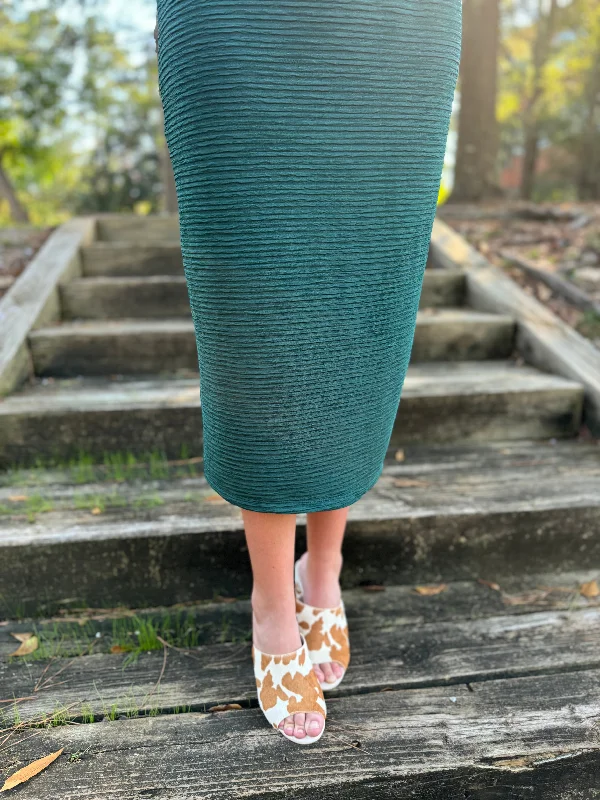 Krissy Textured Knit Skirt linen skirt breathable