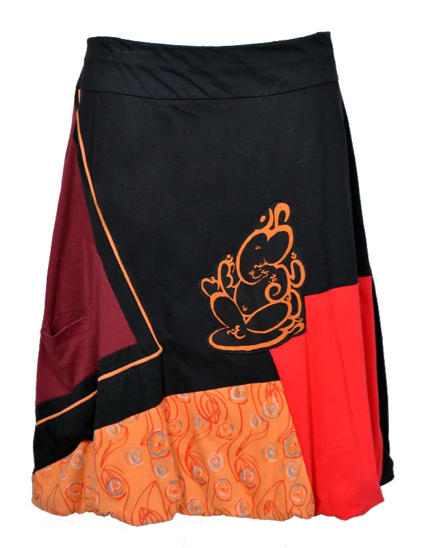 ladies-knee-length-colorful-skirt-with-an-elasticated-waistband-and-ganesha-print-tc-tsk-46 boho skirt vibe