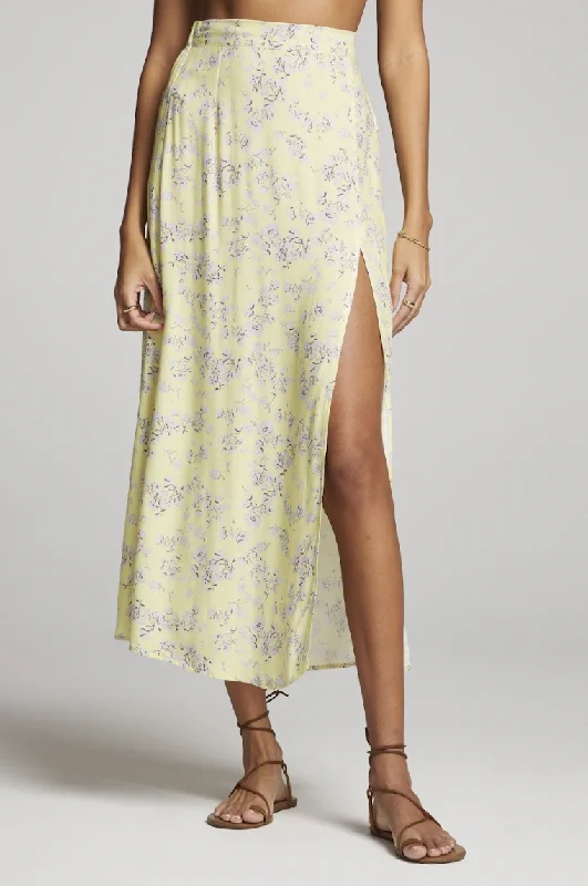Narissa Skirt Yellow linen skirt natural