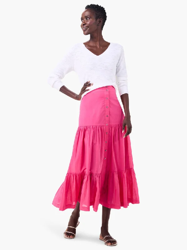 COTTON TIERED SKIRT corduroy skirt textured