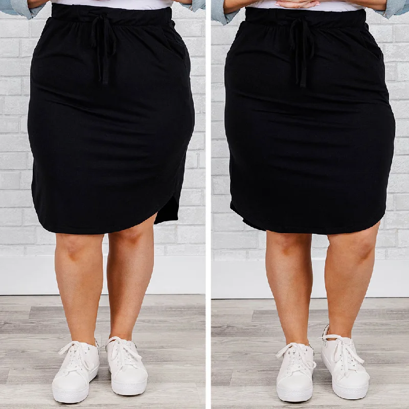 Nice And Comfortable Skirt, Black modal blend skirt