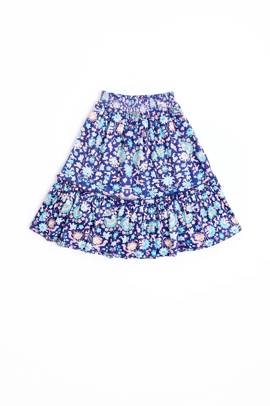 Nicole Miller Blue Printed Skirt velvet skirt rich