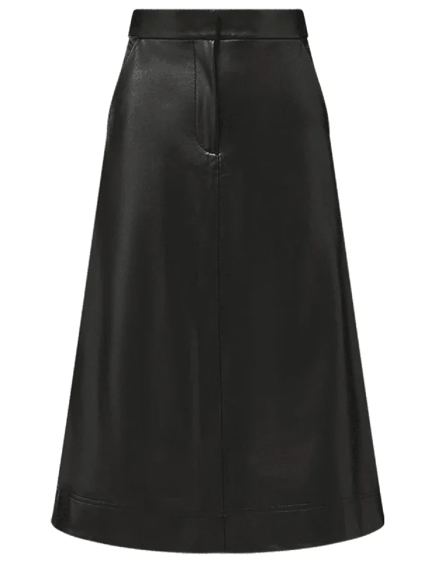 Veronica Beard Louise Vegan Leather Midi Skirt asymmetrical skirt cut