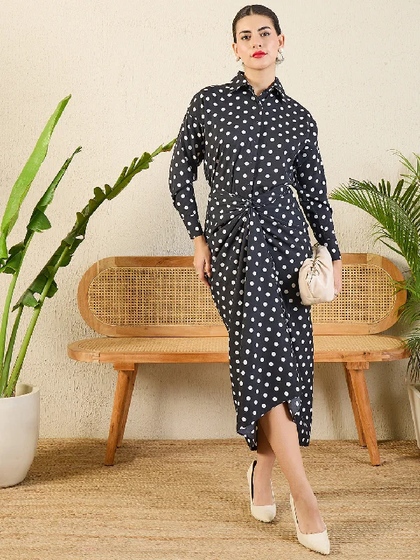Printed Shirt with Front Twist Skirt Co-ord Set chiffon skirt airy