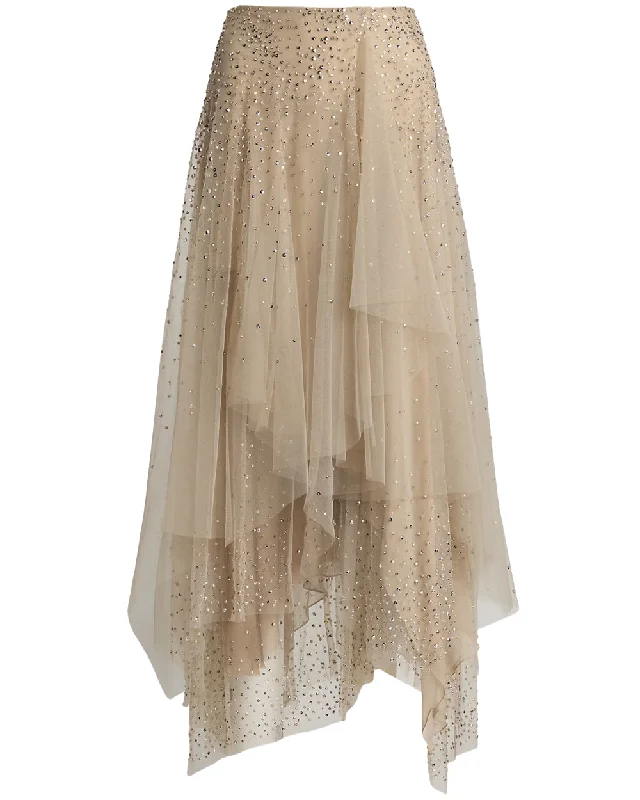 Mineral Embellished Georgette Daniela Maxi Skirt seamless skirt comfort