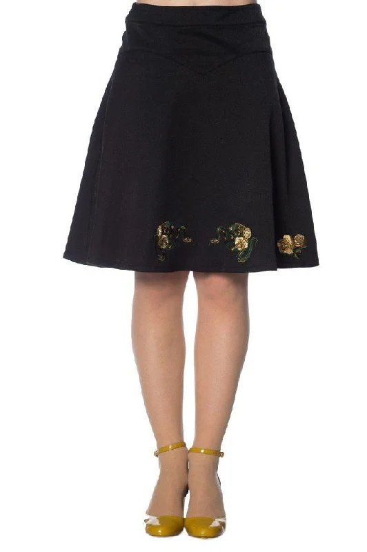 Serpent Flare Skirt ruffled skirt detail