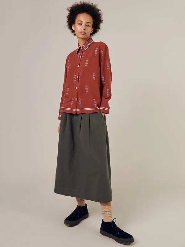 Sideline Layla Skirt in Khaki chiffon skirt airy