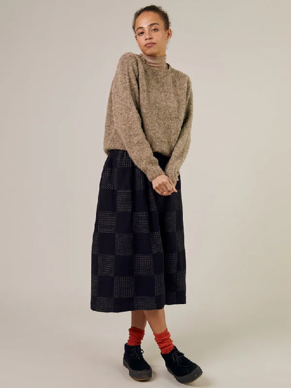 Sideline Vita Skirt in Patchwork cashmere skirt fine