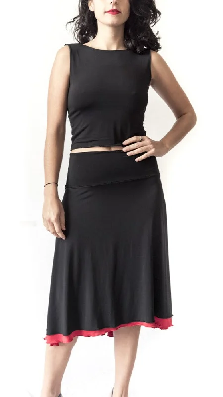SKIRT - A-Line Double Layer (Microfiber) low waist skirt
