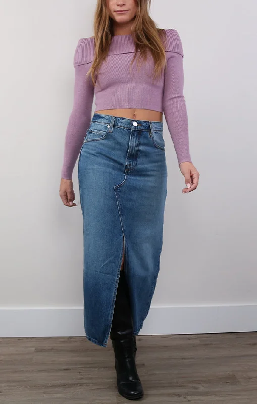 The Midaxi Skirt in Del Amo wool skirt breathable