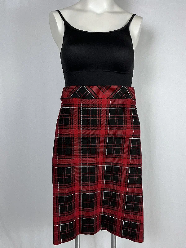 Torrid Size 4X (26) Black & Red Plaid Skirt midi skirt versatile