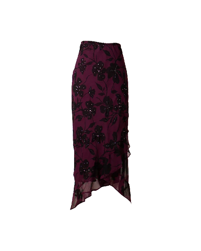 Vintage Beaded Skirt denim skirt trendy