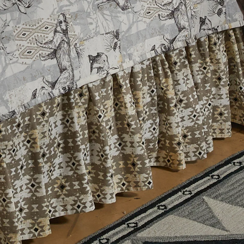 Wild And Beautiful Queen Bedskirt - Park Designs linen skirt light