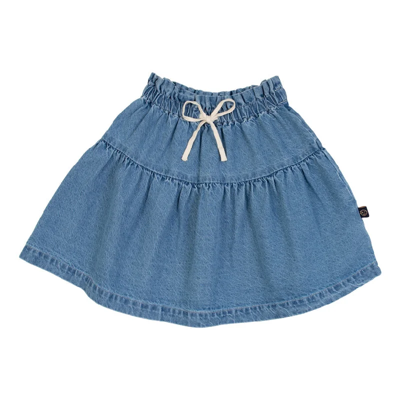 WYNKEN DENIM DROP WAIST TIE SKIRT corduroy skirt textured